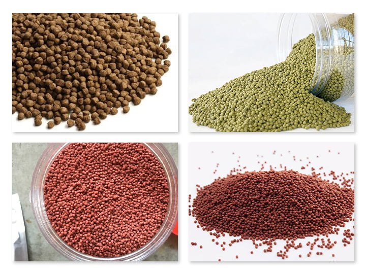 Feed pellets of different sizes