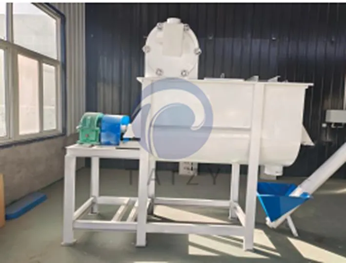 A mixer is a machine used to blend different feed ingredients evenly into a uniform mixture. It helps ensure consistent nutrition and improves the quality of the final feed pellets.