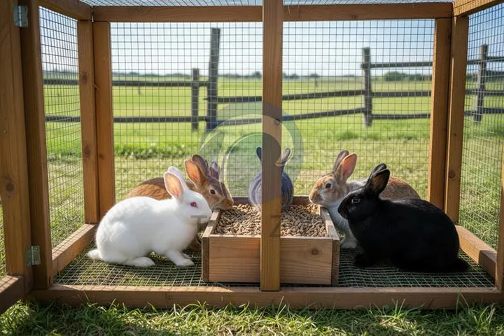 Rabbit farming is the breeding and raising of rabbits for meat, fur, or pet markets. High-quality feed is essential for rapid growth, reproduction, and overall health.